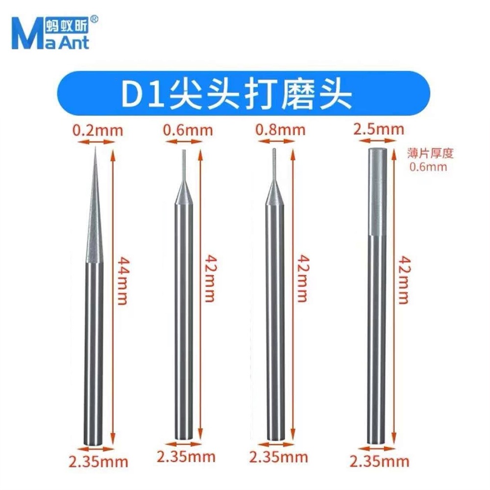Mũi mài cắt nhỏ MAANT trục 2.35mm dùng mài IC màn, viền camera, lấy mí, cắt ron sửa điện thoại