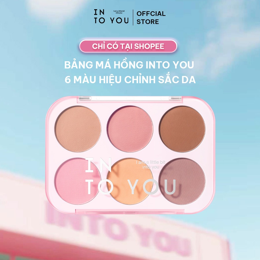Bảng Má Hồng 6 Màu INTO YOU Lì Mịn, Lên Màu Chuẩn, Dễ Tán, Tone Tự Nhiên 15g