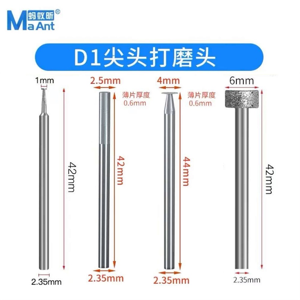 Mũi mài cắt nhỏ MAANT trục 2.35mm dùng mài IC màn, viền camera, lấy mí, cắt ron sửa điện thoại