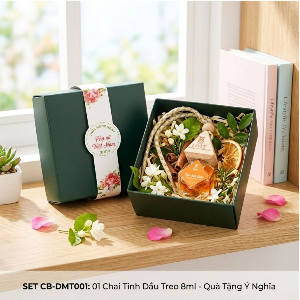 Quà tặng doanh nghiệp, quà tặng khách hàng kỉ niệm - tinh dầu 1 chai treo xe, phòng - 5 mùi tự chọn