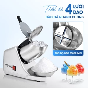 Máy bào đá tuyết VENKO VK-IC500 2 lưỡi 2 nắp siêu mịn, máy xay đá làm sinh tố, nước giải khát 500W xay nhanh nhuyễn mịn