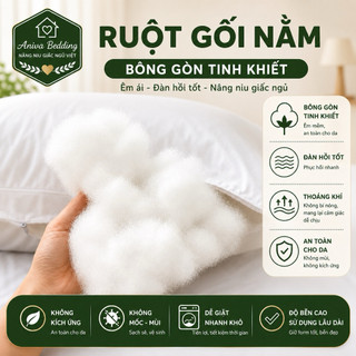 Bộ gối ôm và gối nằm gòn Minh Hằng Aniva Home, thiết kế tiện lợi, êm ái, nâng đỡ cơ thể