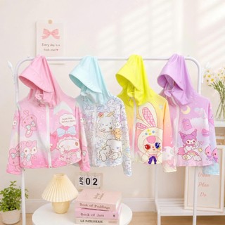 SK555 - Áo Khoác Chống Nắng Thun Lạnh Họa Tiết Đáng Yêu Cho Bé Gái