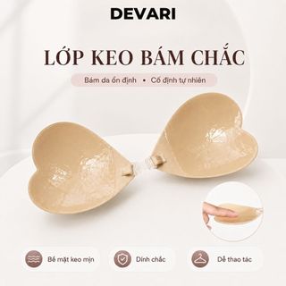 Miếng dán ngực tim xinh dễ thương, Áo dán ngực keo bám dính sử dụng nhiều lần DEVARI D0159