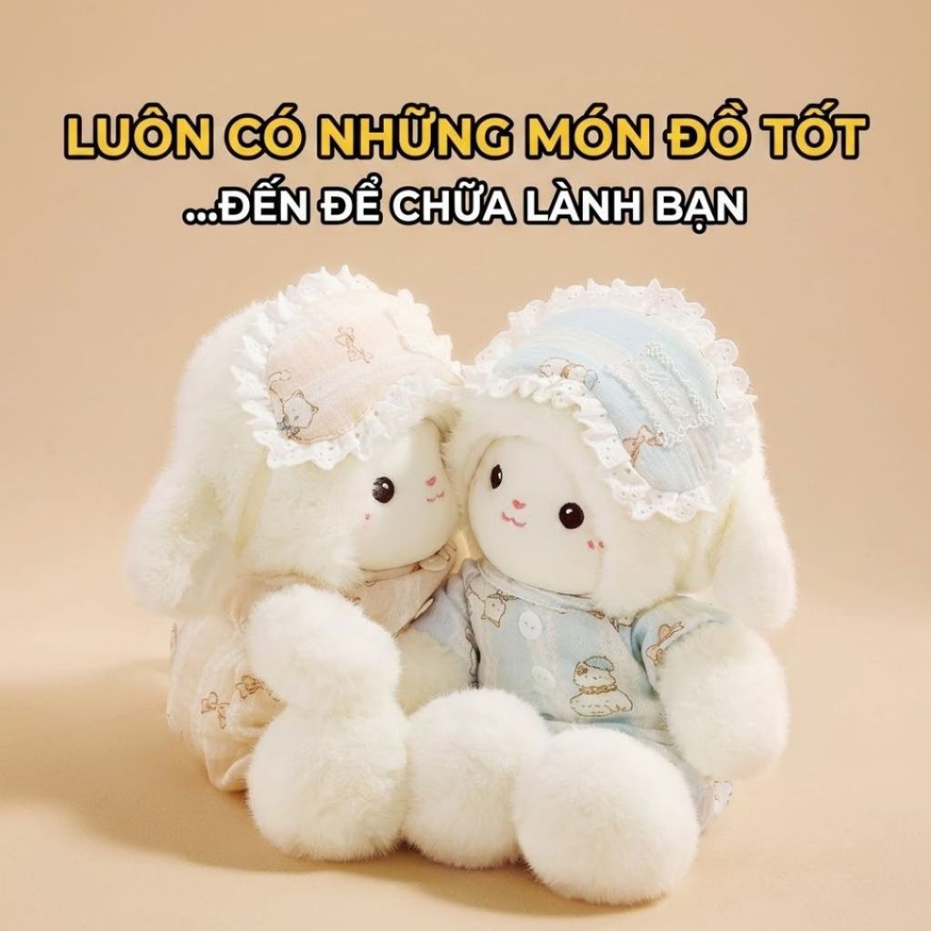 Gấu bông cừu mặc áo ngủ dễ thương, Thú nhồi bông con cừu lông tơ non cao cấp làm gấu ôm ngủ cho bé, bạn gái