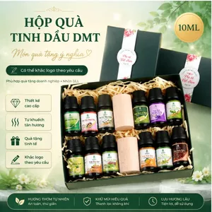 Quà tặng người yêu, quà tặng sinh nhật - 12 chai tinh dầu thiên nhiên 10ml + 2 khuếch tán gỗ