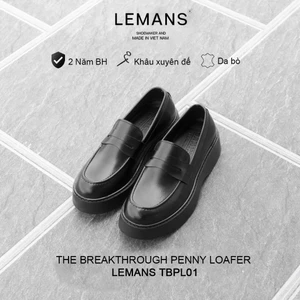 The Breakthrough Chunky PENNY LOAFER Lemans -BST độc quyền, đế cao 6cm Bảo hành chính hãng 24 tháng