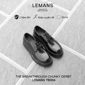 Giày da The Breakthrough Chunky DERBY Lemans - BST thiết kế độc quyền, Da bò nguyên tấm Bảo hành chính hãng 24Tháng
