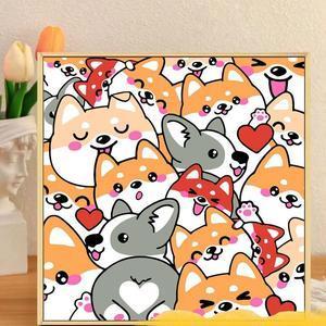 ( TẶNG SET 10 KHẨU TRANG) Tranh Số Hoá Mèo Selfie Hoạt Hình Tranh Tô Màu 20x20cm dễ thương đầy đủ cọ, màu, căng khung sẵ