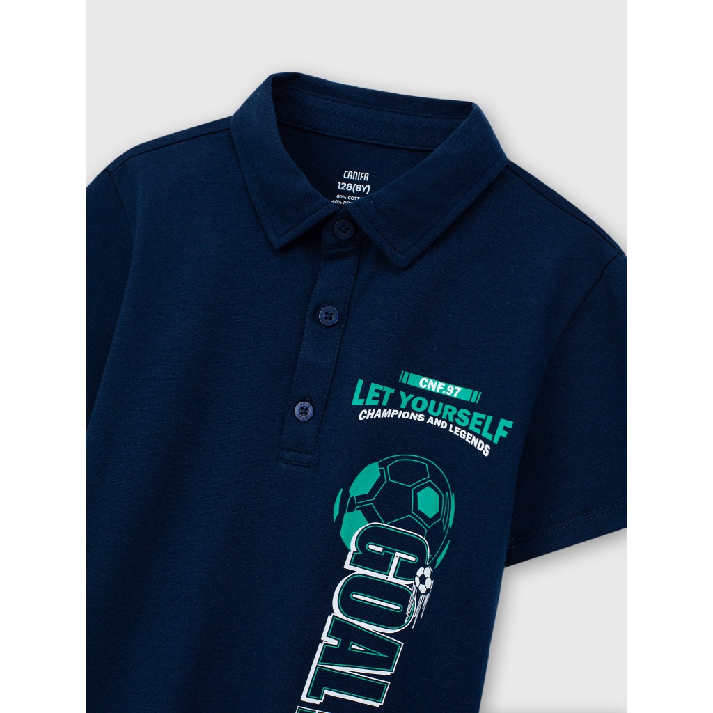 Áo polo bé trai CANIFA  Cotton USA có hình in 2TP25S003