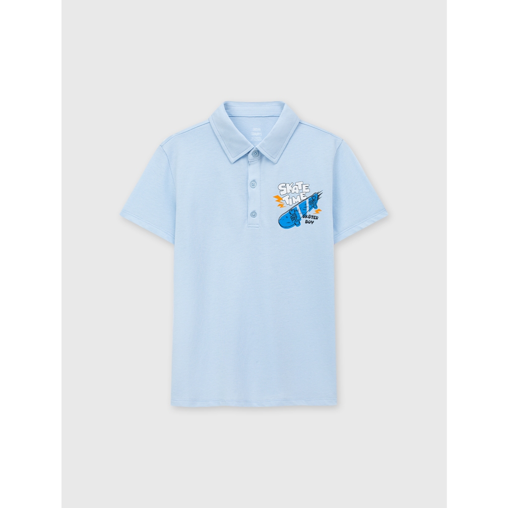 Áo polo bé trai CANIFA  Cotton USA có hình in 2TP25S003