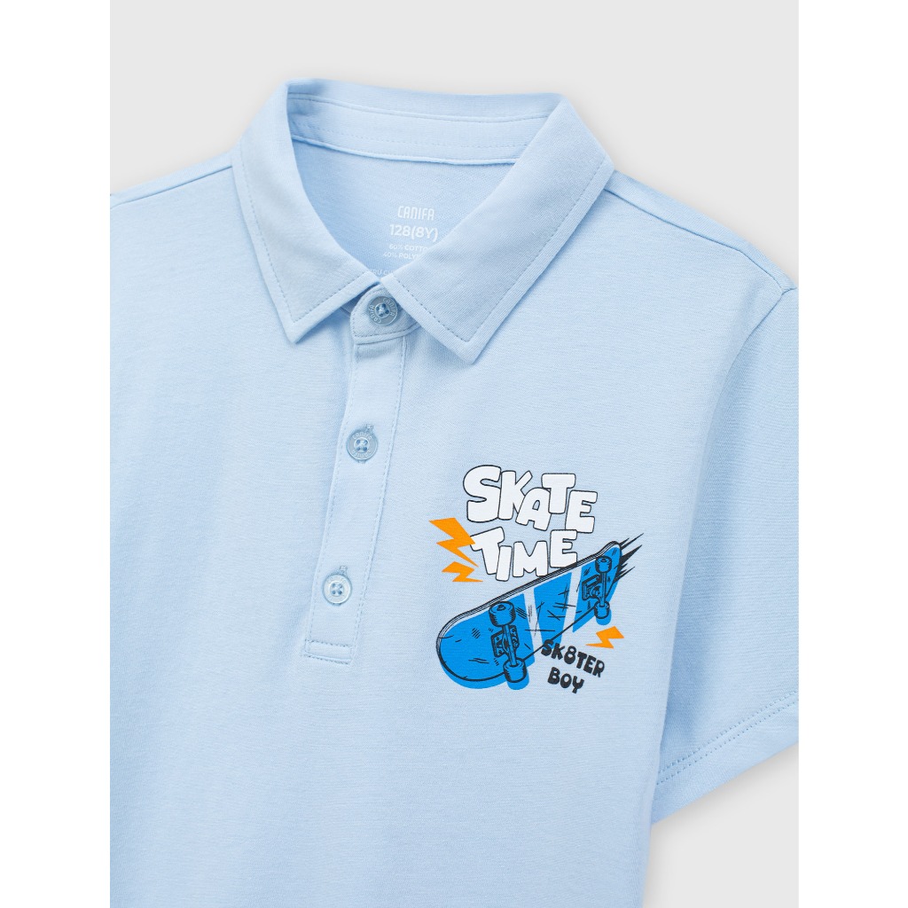 Áo polo bé trai CANIFA  Cotton USA có hình in 2TP25S003
