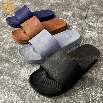Dép đúc nam E7171 kẻ caro dép lê cao su Việt San quai ngang đế bằng unisex thời trang bền đẹp