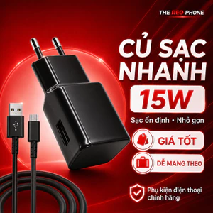 Sạc samsung 15W sạc siêu nhanh Củ sạc samsung Dây sạc samsung Type C và Micro dài 1m THE RED PHONE