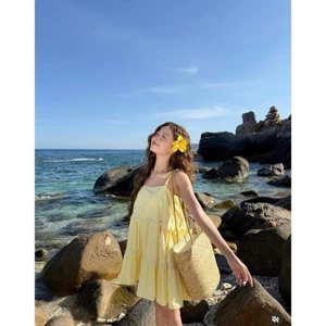 ĐẦM HAI DÂY CỘT NƠ BABYDOLL VIỀN REN PHỐI QUẦN SHORT, SET ĐẦM NỮ BABYDOLL BÁNH BÈO TIỂU THƯ | MEOINDAHOUSE
