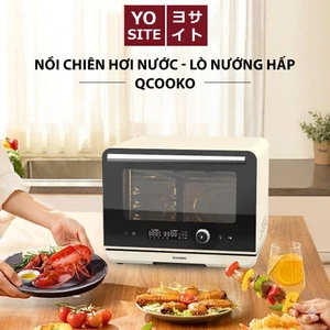 Nồi chiên không dầu ĐỐI LƯU lò nướng hơi nước QCOOKO bản cảm ứng, 40 chương trình nầu ăn có sẵn