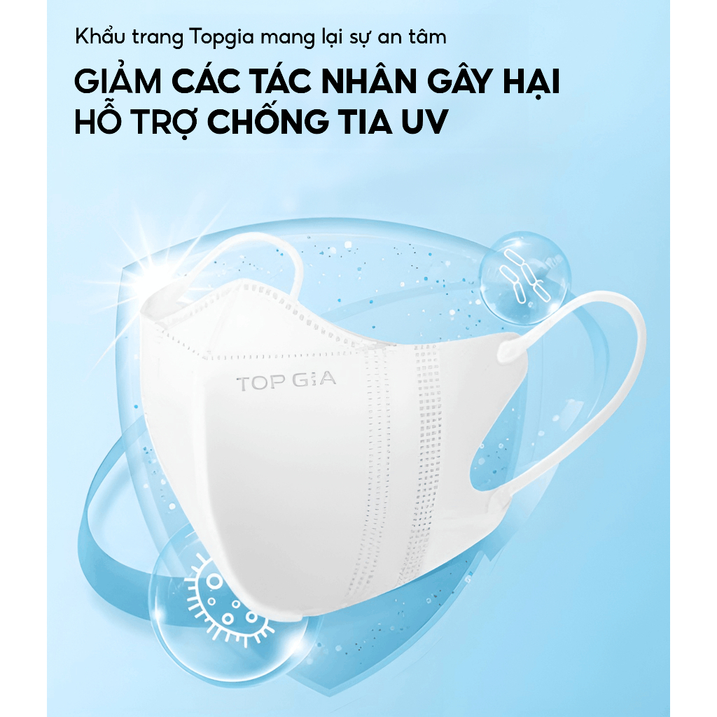 [QUÀ TẶNG] Khẩu trang 5D cải tiến TopGia an toàn, thoáng khí, ngăn bụi mịn, 3 lớp vải không dệt cao cấp màu đen
