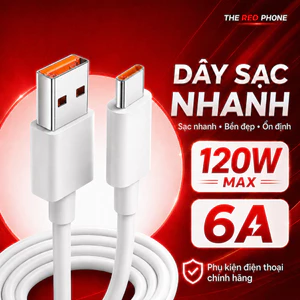 Dây sạc Xiaomi Chính Hãng Sạc siêu nhanh 33w 67w 120w Cáp sạc xiaomi Type C THE RED PHONE