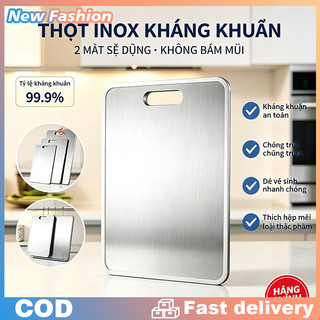 Thớt inox 304 và lúa mạch kháng khuẩn 2 mặt cao cấp Thớt chống nấm mốc khử mùi an toàn cho sức khỏe có tay cầm