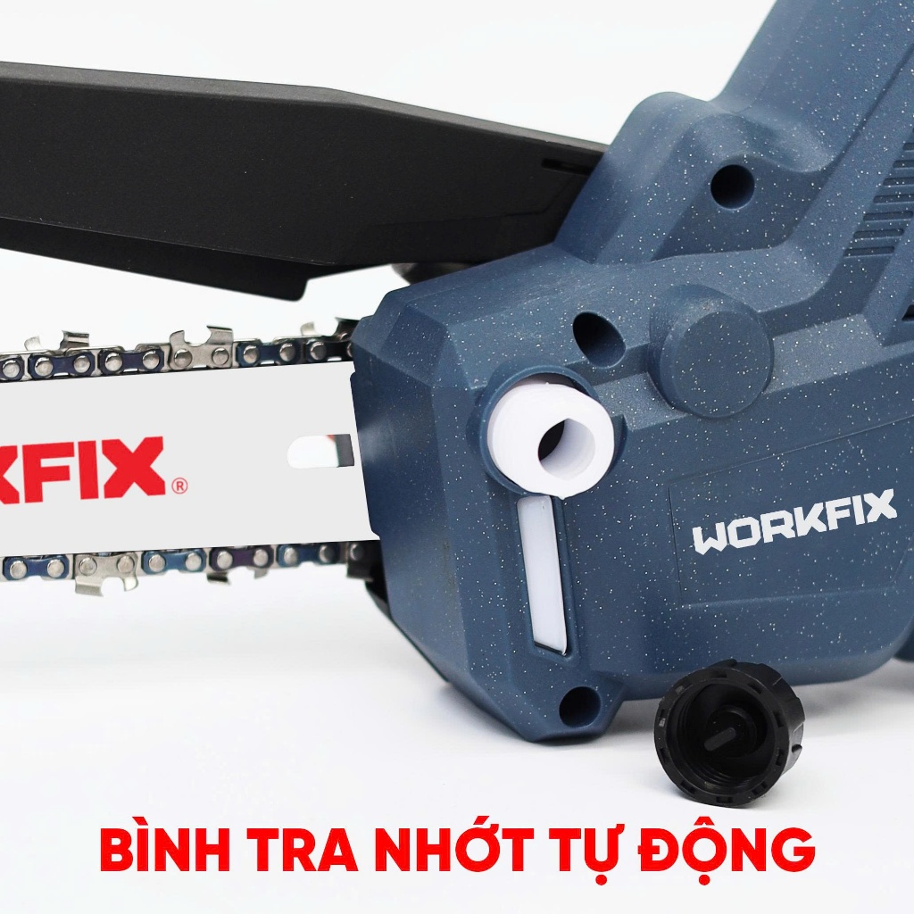 [NÂNG CÁP] Máy Cưa Xích 8inch WORKFIX WF-CS0802PRO Cồng Suất 600W, Pin 15CELL - Máy cưa xích dùng pin