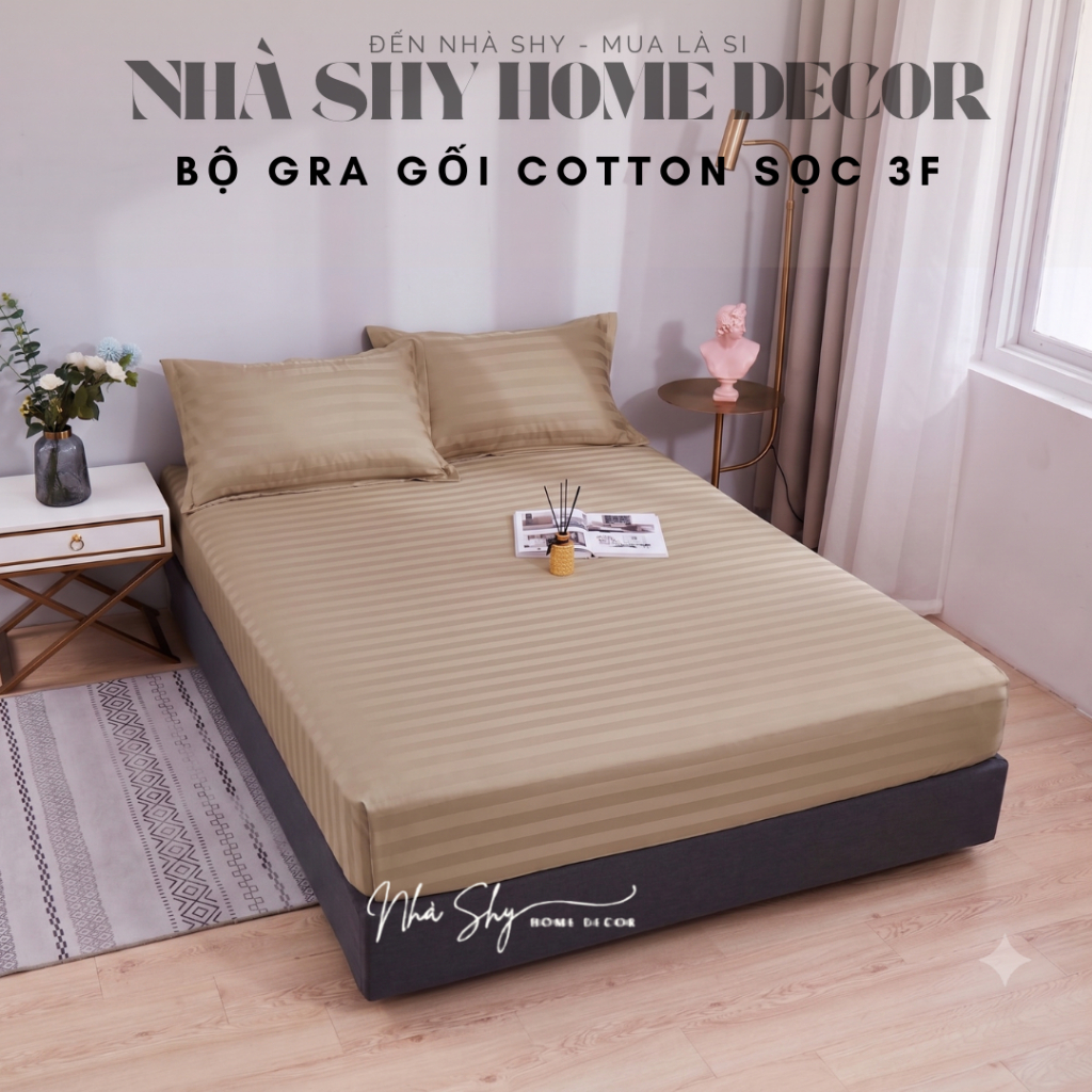 Bộ ga giường và vỏ gối Cotton 3F - Set ga gối cotton Khách Sạn, Nhà Nghỉ, Homestay chuyên dùng - Nhà Shy Home Decor