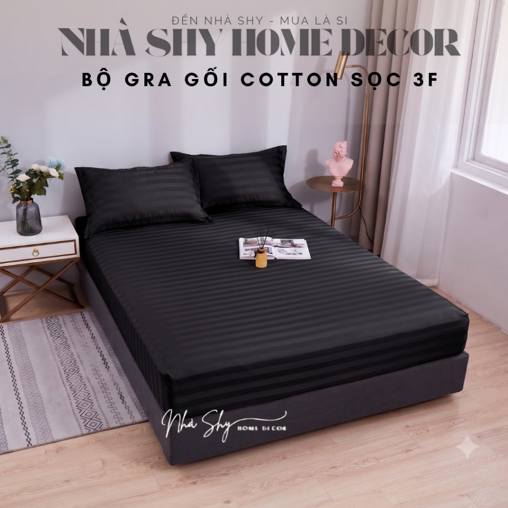 Bộ ga giường và vỏ gối Cotton 3F - Set ga gối cotton Khách Sạn, Nhà Nghỉ, Homestay chuyên dùng - Nhà Shy Home Decor