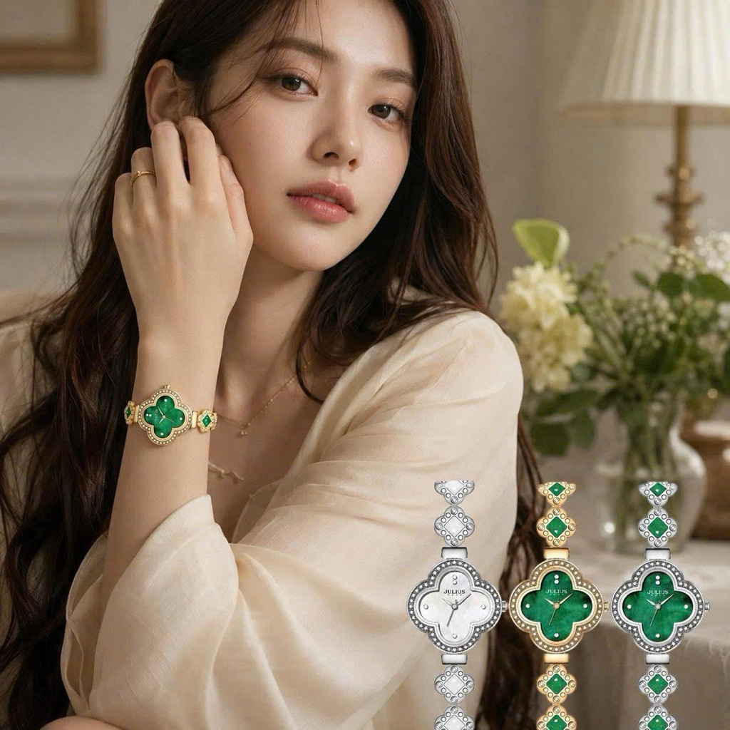 Đồng Hồ Nữ JA-1545 Julius Hàn Quốc Dây Thép 3 màu