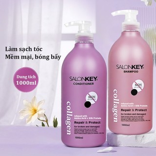 Dầu gội và dầu xả 1000ml, chăm sóc cao cấp salon, dùng để kiểm soát dầu và làm tóc mượt mà bóng đẹp