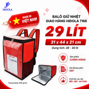 Balo Giao Hàng Giữ Nhiệt HIDOLA 29L 7168 - Túi Giữ Nhiệt Giao Đồ Ăn, Giữ Nóng Giữ Lạnh, Chống Thấm