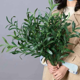 Cành Lá Oliu Giả Dài 90cm [6 Nhánh/10 Nhánh] Xanh Mốc Xanh Lá Cây Giả Trang Trí Nhà Cửa Xưởng Hạnh Hoan Nam Định