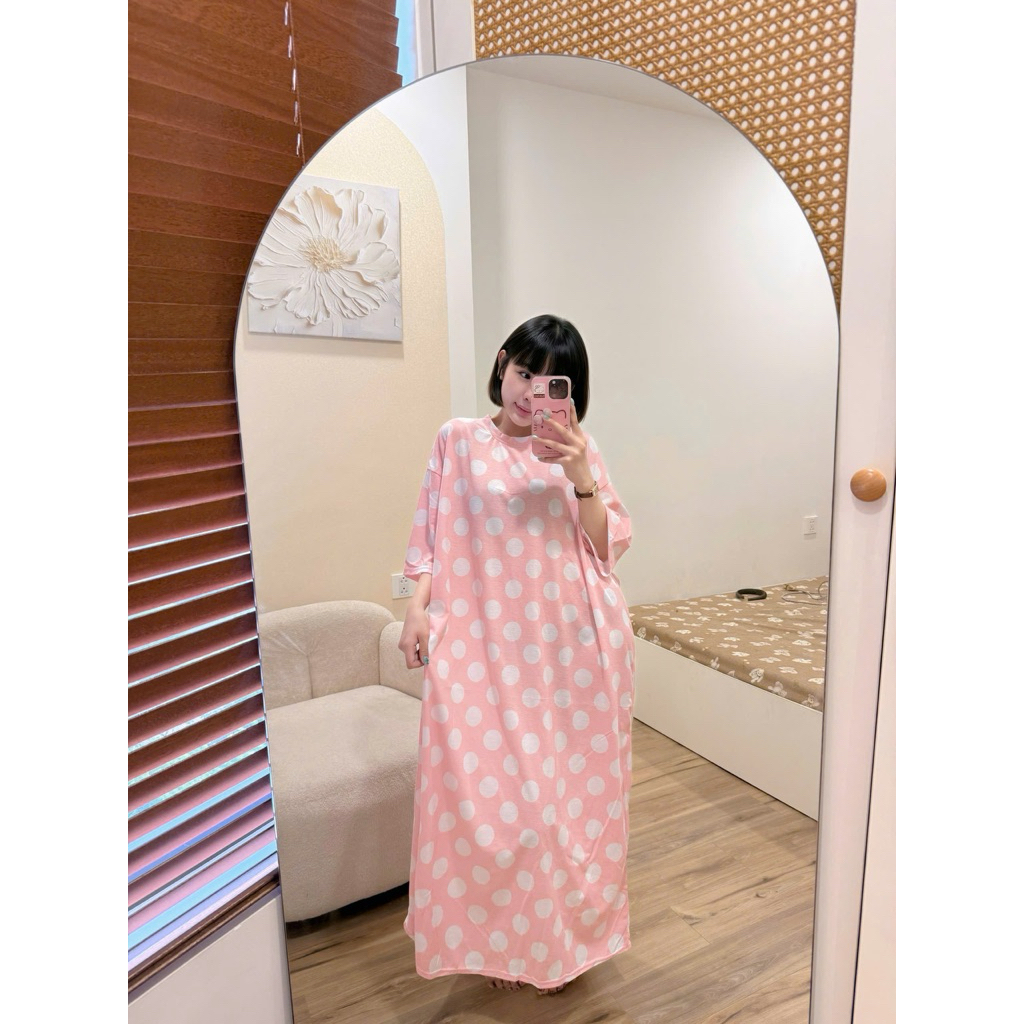 Đầm Suông Dáng Dài Vải Thun Cotton Nhiều Hoạ Tiết - NhưMini