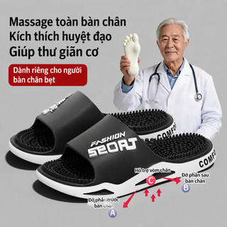 Dép Công Thái Học - Dép Massage Ấn Huyệt Chân Đúc Nguyên Khối Bền DP72– Êm Chân, Thư Giãn Mỗi Bước Đi