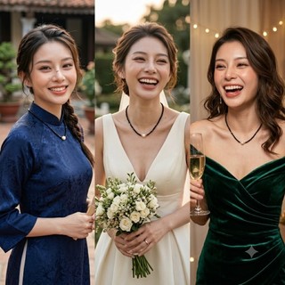 [N1117] Vòng Cổ, Dây Chuyền Ngọc Trai, Mặt Ngọc Nước Ngọt Mix Ngọc Đen, Sang Trọng - DAISYN.