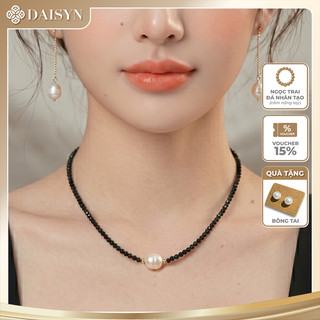 [N1117] Vòng Cổ, Dây Chuyền Ngọc Trai, Mặt Ngọc Nước Ngọt Mix Ngọc Đen, Sang Trọng - DAISYN.
