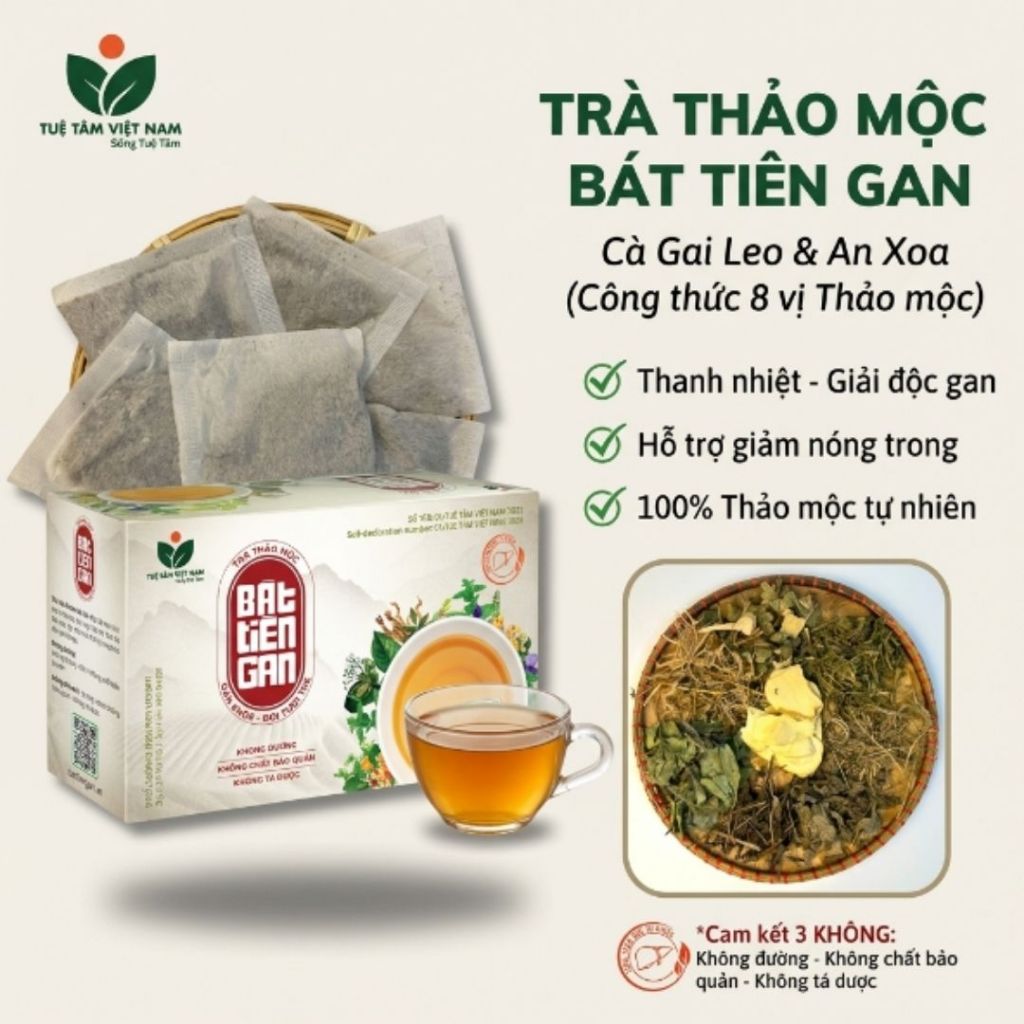 Trà Bát Tiên Gan Mát Gan Thanh Nhiệt - Trà Túi Lọc có Cà Gai Leo Xạ Đen Giải Độc Thải Độc Cơ Thể Tốt Cho Tiêu Hóa