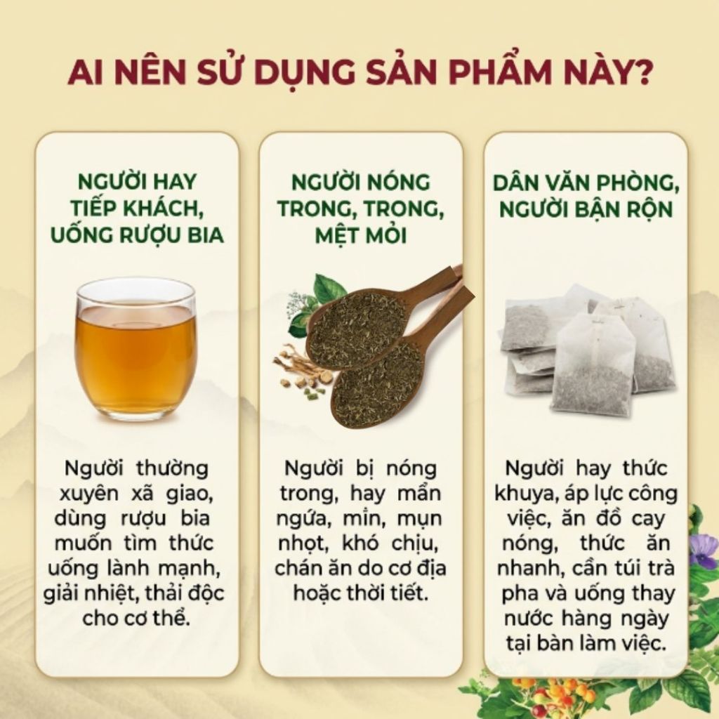 Trà Bát Tiên Gan Mát Gan Thanh Nhiệt - Trà Túi Lọc có Cà Gai Leo Xạ Đen Giải Độc Thải Độc Cơ Thể Tốt Cho Tiêu Hóa