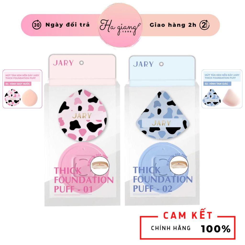 Mút Tán Kem Nền Dày Jary Thick Foundation Puff Hình Giọt Nước, Hình Tam giác, chống thấm hút nền | BigBuy360 - bigbuy360.vn