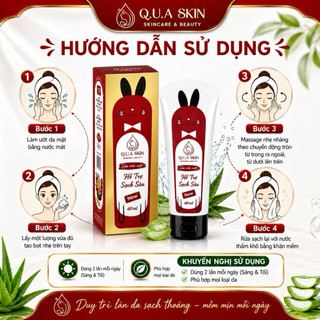 SỮA RỬA MẶT nhà Qua Skin từ hạt óc chó, vitaminE và đông trùng hạ thảo