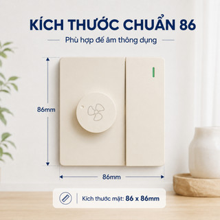 Công Tắc Điều Tốc Quạt Chuẩn 86, Núm Xoay Chỉnh Tốc Độ, Có Đèn Báo Xanh, Phù Hợp Quạt Trần Quạt Hút Quạt Treo Tường