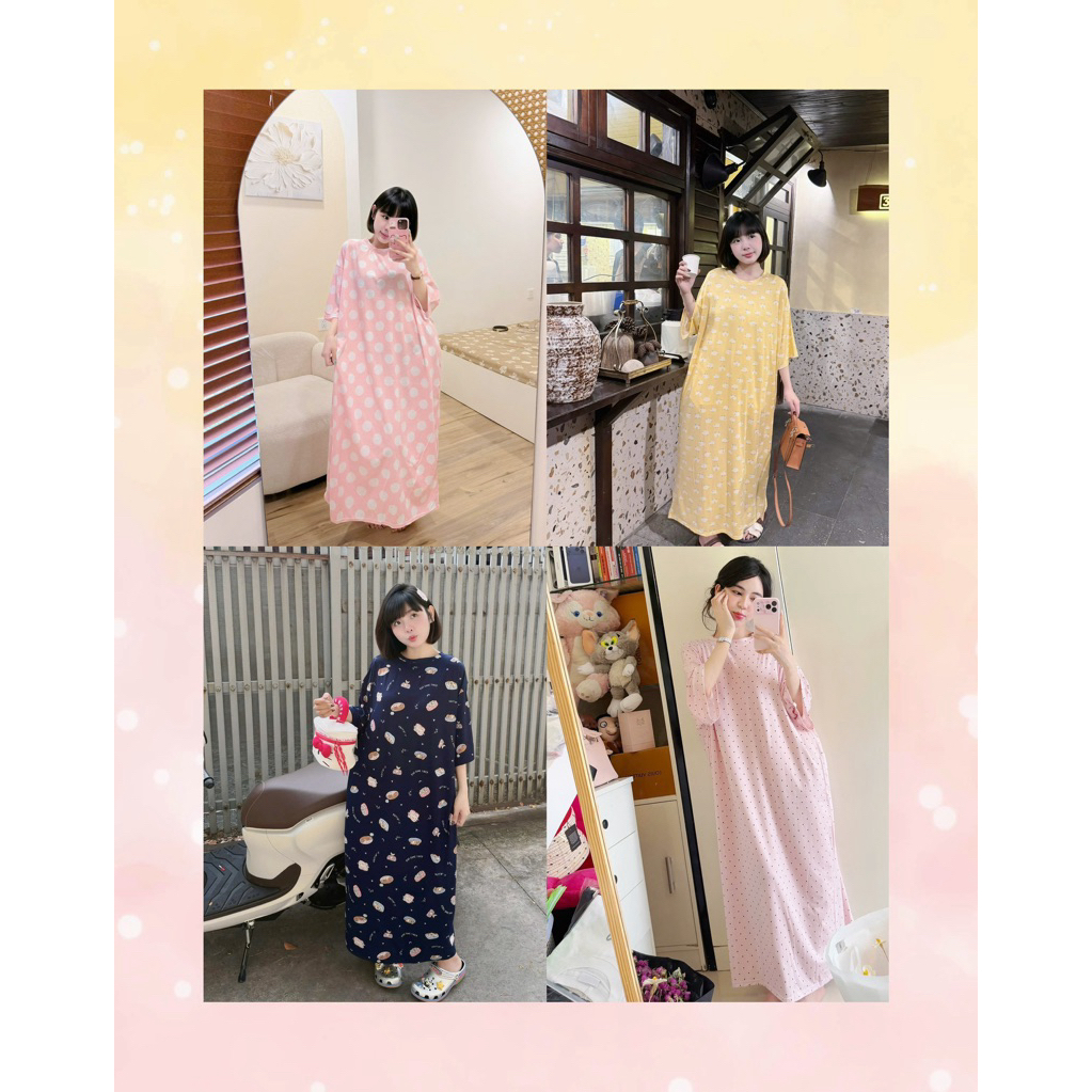 Đầm Suông Dáng Dài Vải Thun Cotton Nhiều Hoạ Tiết - NhưMini