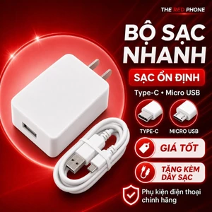 Bộ sạc Oppo R17 sạc siêu nhanh VOOC dây sạc oppo Micro và Type C dài 1m màu trắng THE RED PHONE