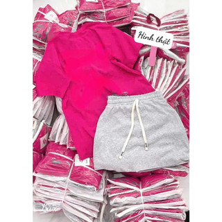 Đồ nữ phong cách, set đồ thời trang áo thun oversize tay lỡ họa tiết thêu phối chân váy ngắn dáng ôm năng động HCOM25005