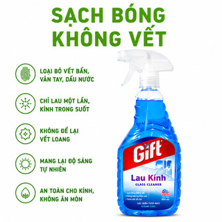 Nước Lau Kính Gift Chống Bám Bụi Không Để Lại Vệt GD347 - Dung Dịch Lau Kính Gift Glass Cleaner