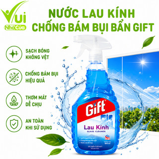 Nước Lau Kính Gift Chống Bám Bụi Không Để Lại Vệt GD347 - Dung Dịch Lau Kính Gift Glass Cleaner