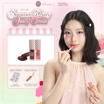 Son dầu dưỡng môi Lizzie's Lip Oil Summer Diary Juicy Treat son dưỡng môi căng mọng tự nhiên 4ml
