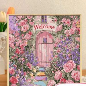 ( TẶNG SET 10 KHẨU TRANG) Tranh Số Hoá Phong Cảnh Hoạt Hình Tranh Tô Màu 20x20cm dễ thương đầy đủ cọ, màu, căng khung sẵ