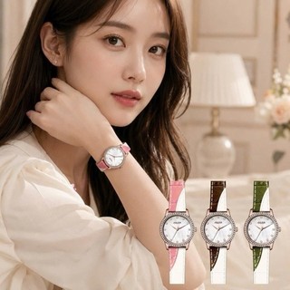 Đồng Hồ Nữ JA-1593 Julius Hàn Quốc Dây Da 3 màu