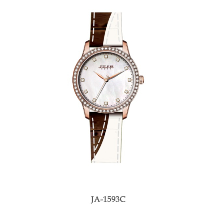 Đồng Hồ Nữ JA-1593 Julius Hàn Quốc Dây Da 3 màu
