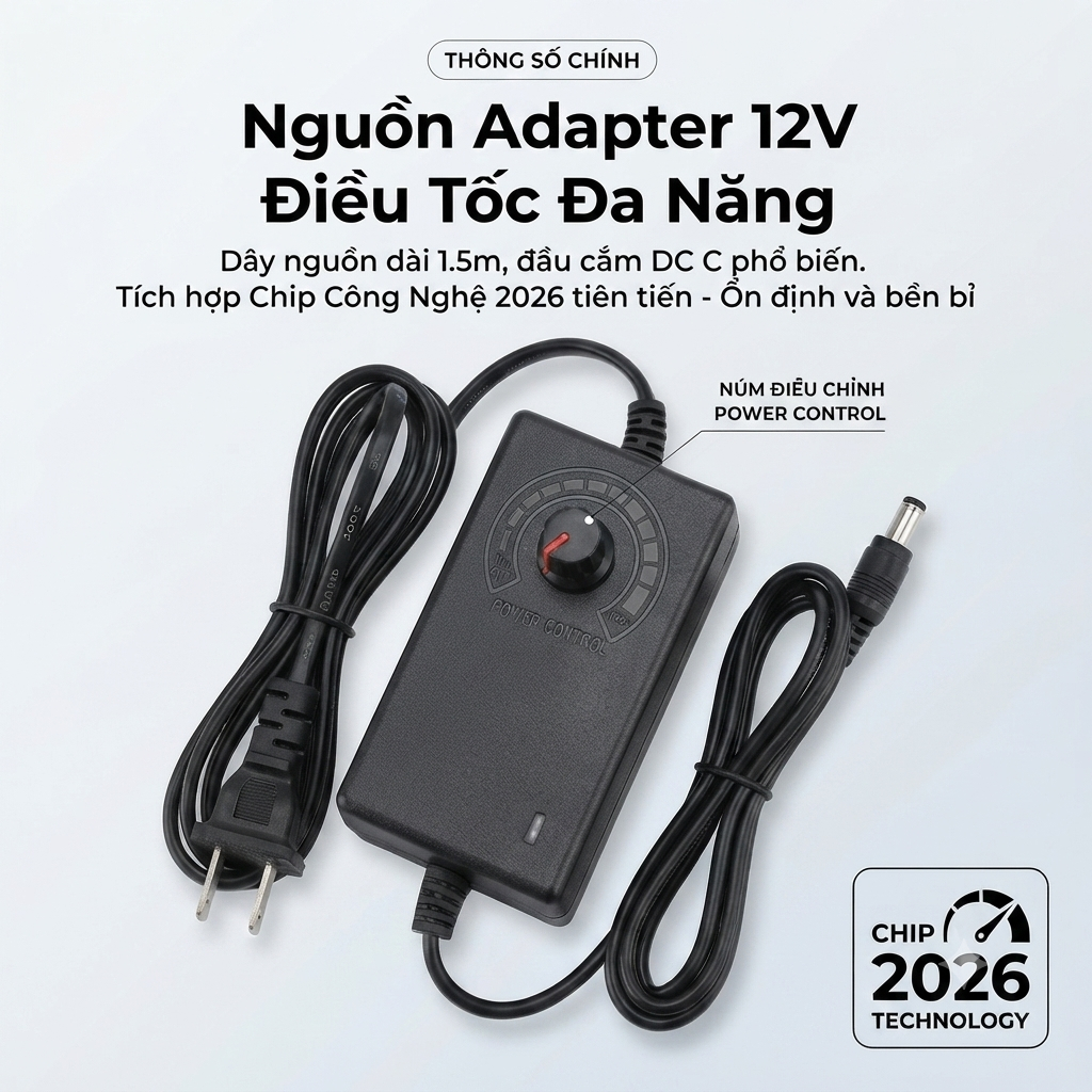Nguồn điện 12v2a ĐỨC TOZANO SHOP có điều chỉnh tốc, dùng cho các thiết bị có công xuất 24w cho led, máy phun sương.
