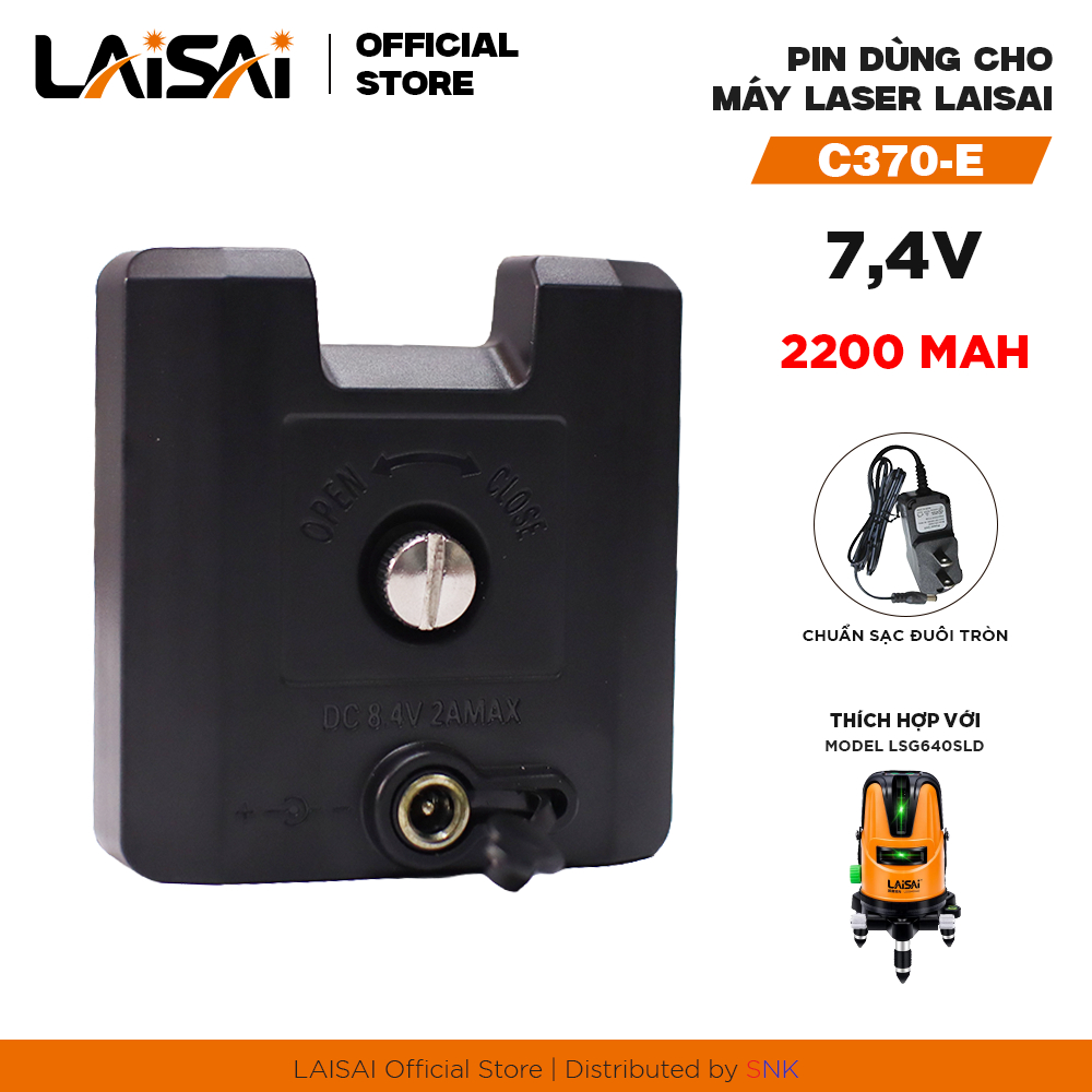 Pin LAISAI 2200mAh 7.4V C370-E – Sạc Đuôi Tròn – Dùng Cho Máy Laser LSG640SLD / LSG686SPD
